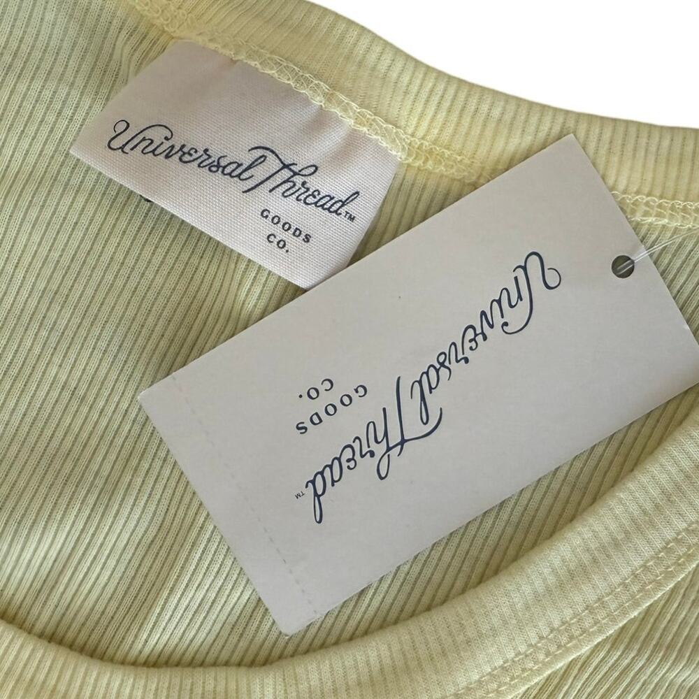 Universal Thread Solid Yellow Ribbed Tank Top NEW - Picture 6 of 7